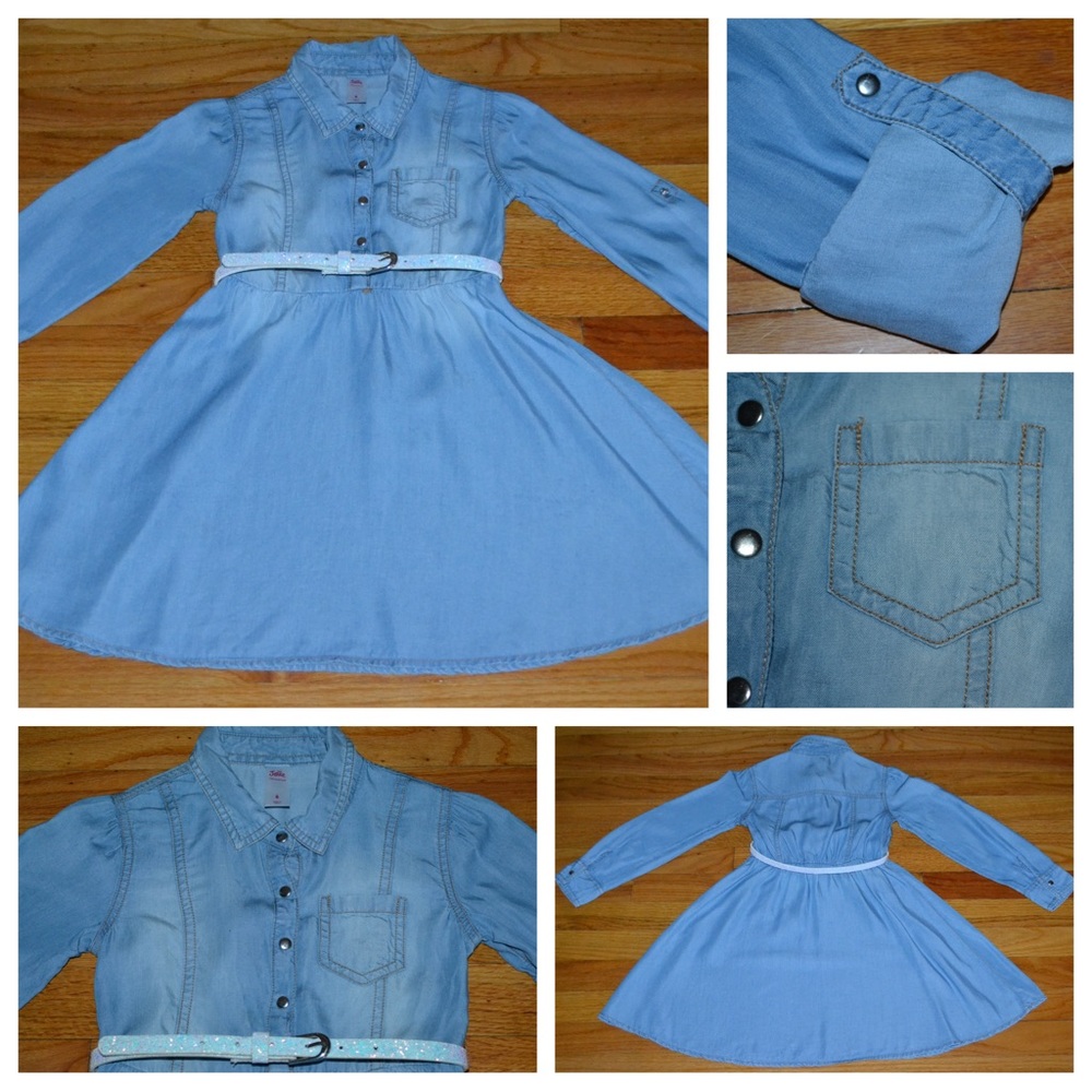 Youth girls denim Justice dress, size 6